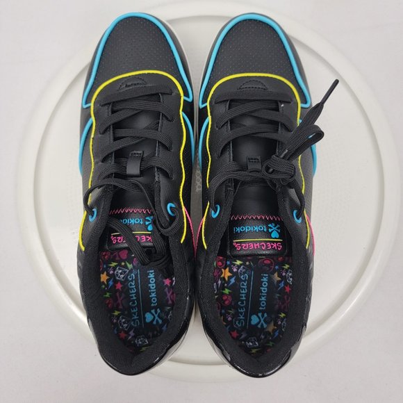 SKECHERS TOKIDOKI Womens 10 Shoes Upbeats RHYTHM Black Multi Sneakers - Picture 6 of 9